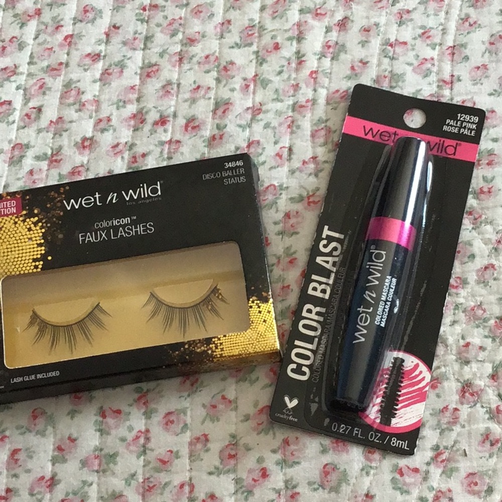 Wet n wild false lashes + color blast mascara pink